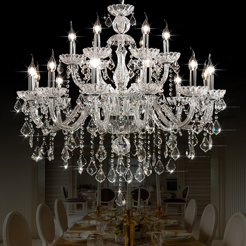 Image of modern crystal chandelier living room led home chandeliers double layer candle bedroom modern lighting kicthen