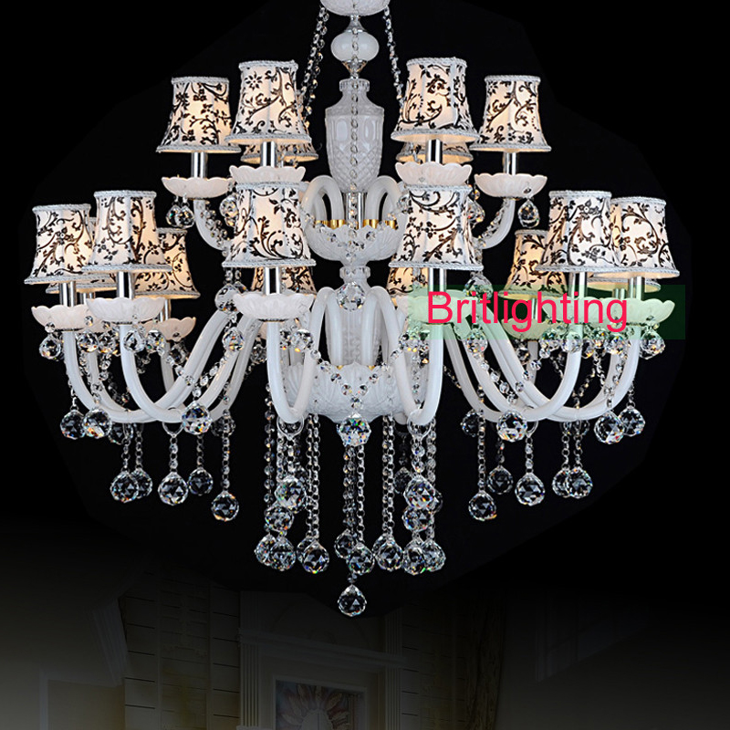 Image of modern hotel hall crystal chandeliers LightsCountry Style living room Lamps bohemian top glass lamp 18 lights candle chandelier